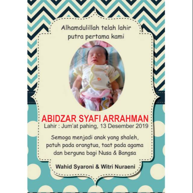 KARTU TASYAKURAN NAMA BAYI & AQIQAH