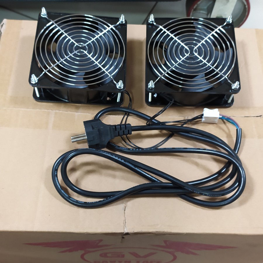 Double Fan Rack Server / Roof Fan Include 2 Fan 12X12Cm + Kabel Input