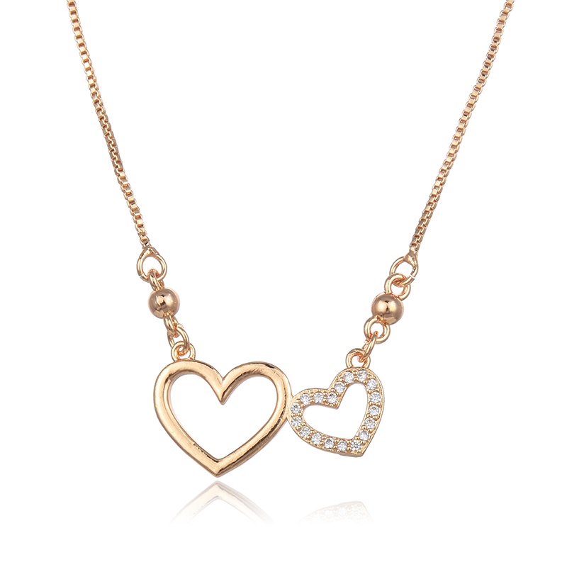 Hyl Jewelry Kalung Titaniun Wanita Permata Perhiasan aksesoris perak Lapis Alloy Emas Muda Love Karat Silver Asli Panjang Muda Dan Anti Luntur-10