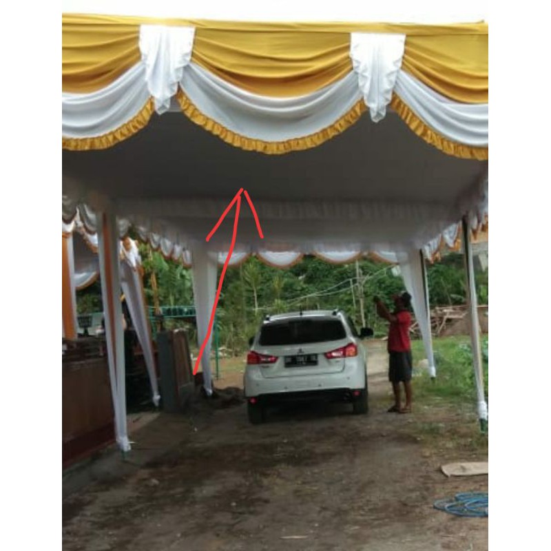 Plafon tenda model datar bahan Filamin uk 5x5