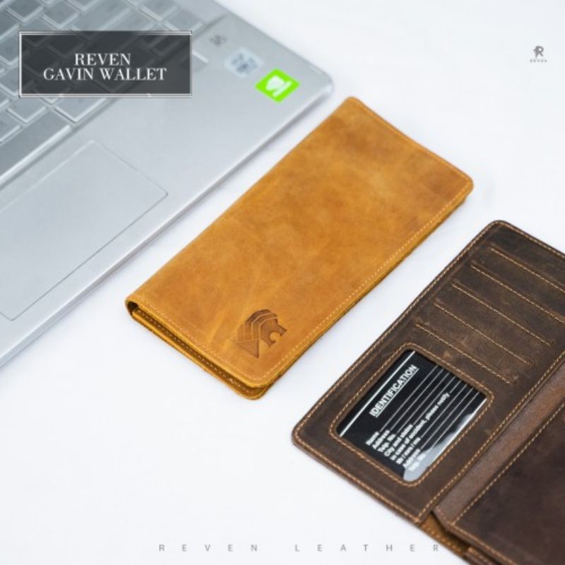 Dompet Tipis Panjang Kulit Pria Reven Gavin Wallet Branded Original Kulit Sapi Asli Premium