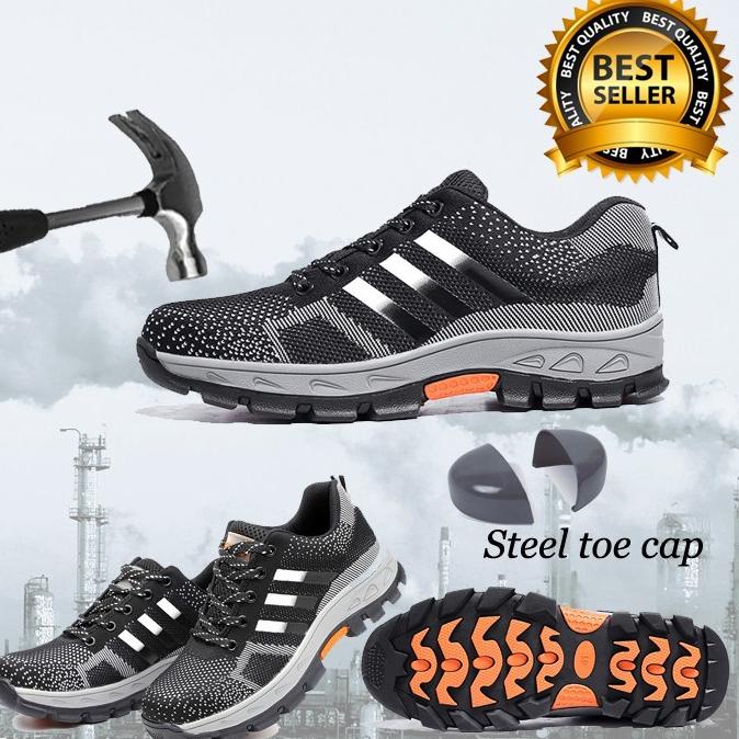 SEPATU SAFETY IMPORT STRIP HITAM OLD 5A RINGAN SNEAKER SAFETY SPORTY