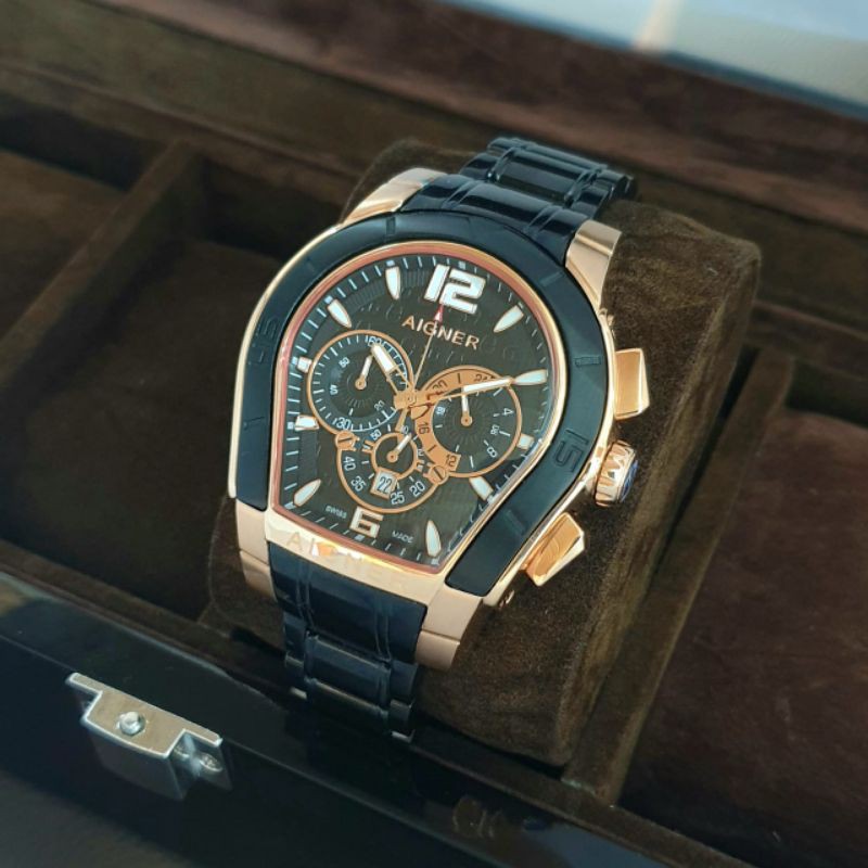 jam tangan Aigner pria kulit super/jam Aigner pria kulit crono aktif