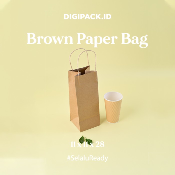 

✨ BISA COD ✨ [Digipack] Brown Paper Bag Tali 11 x 11 x 28 | Kantong Kertas