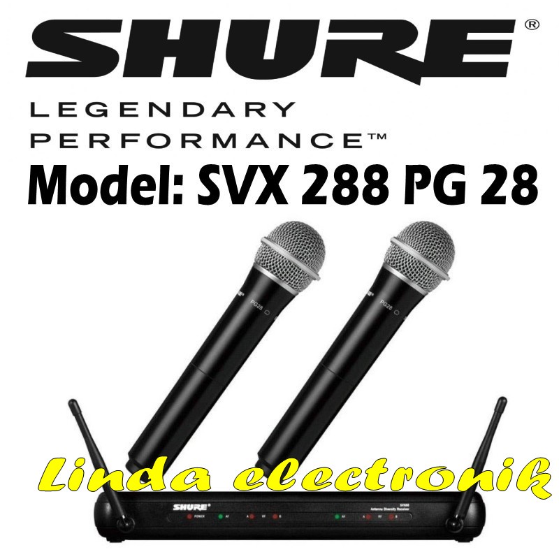 mic wireless shure svx 288 pg28 shure svx288 pg 28 handheld original