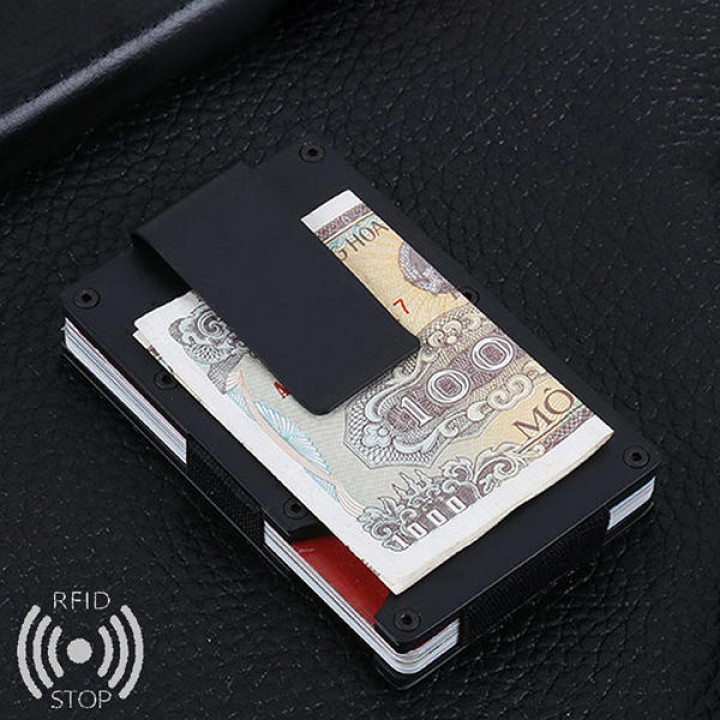 X11-A - Metal Card Wallet Money Clip with RFID Blocker