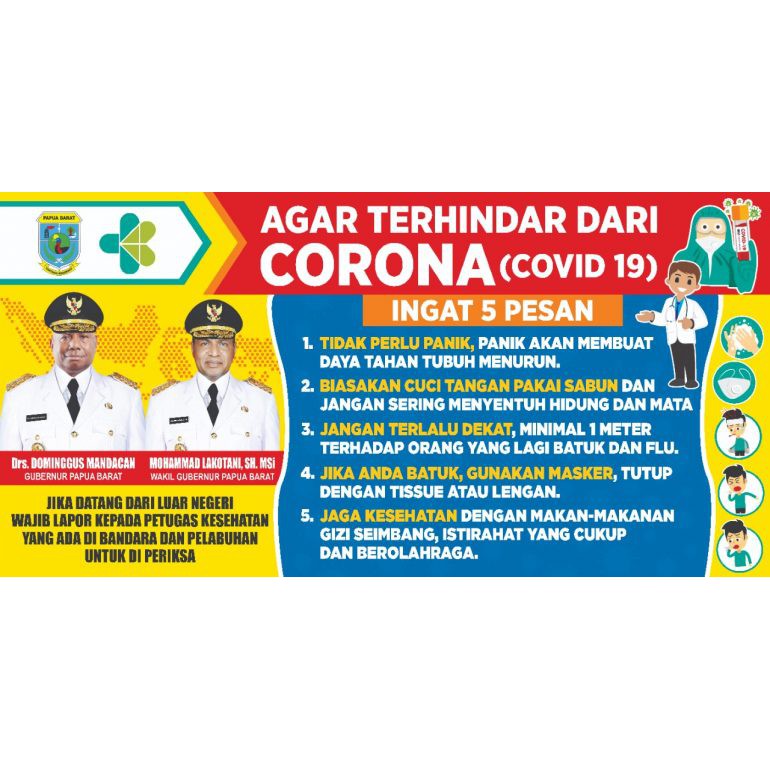 Spanduk Corona / Spanduk Covid-19 / Spanduk Covid / Spanduk Murah / 1 Hari Jadi / Spanduk Banner