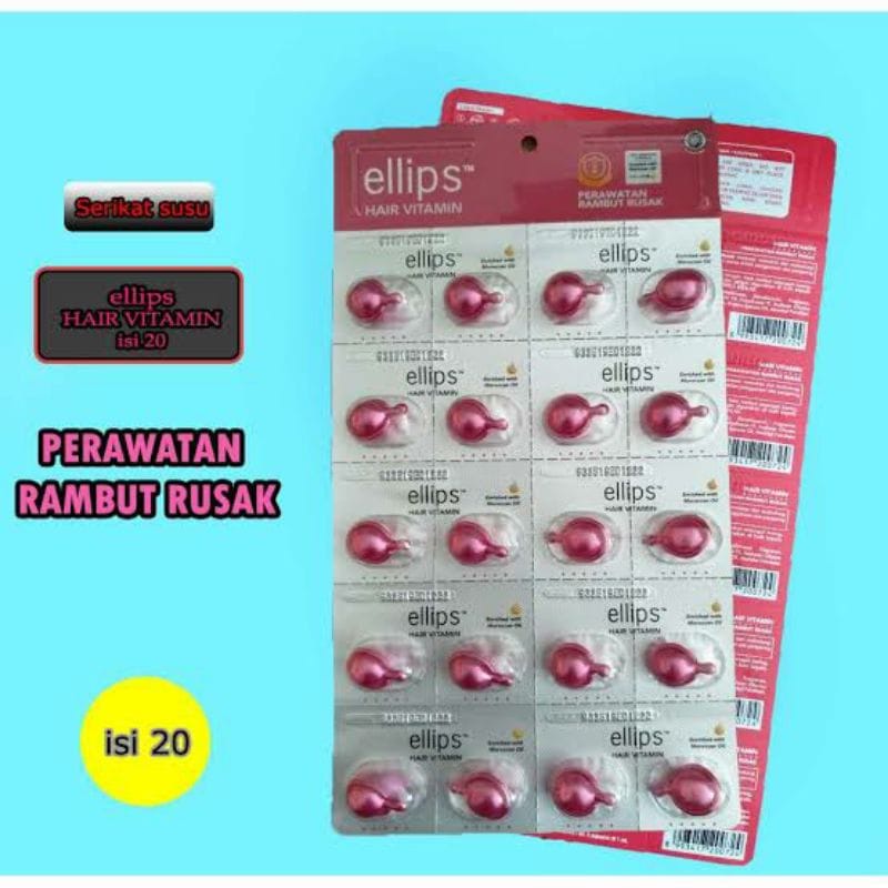 `ღ´ PHINKL `ღ´ Ellips Vitamin rambut per pcs dipakai sebelum hair dryer catok mengatasi rambut bercabang kering