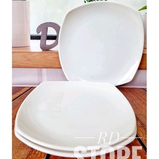 PROMO 3.PCS PIRING MAKAN PRASMANAN PERSEGI KOTAK CEPER BAHAN MELAMINE WARE TEBAL DAN ANTI LENGKET