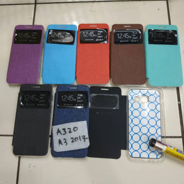 Flip case Samsung A320 A3 2017 flipcase book cover sarung buku buka tutup flipshell