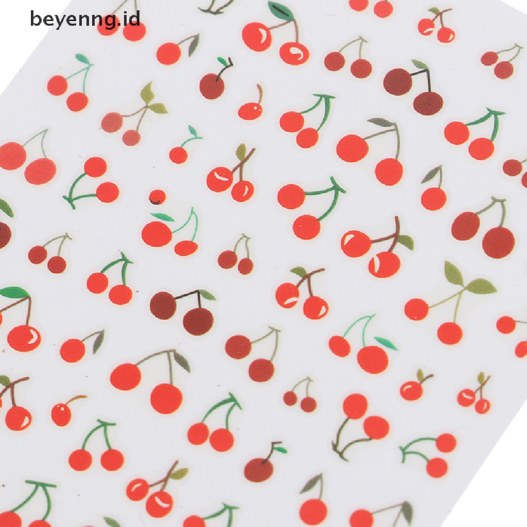 1 Lembar Stiker Kuku Motif Alpukat Kaktus Bunga Buah Untuk Manicure