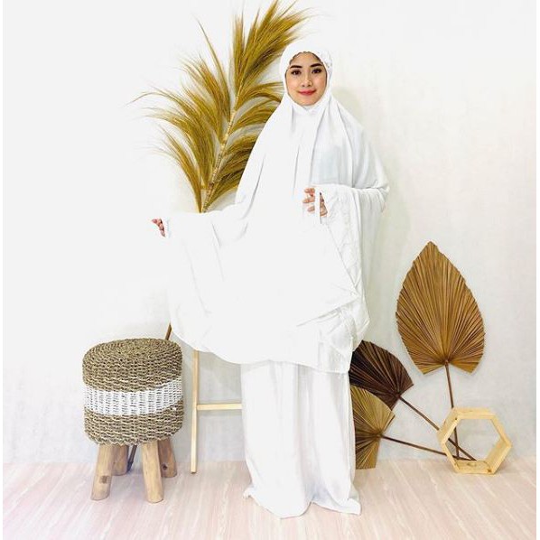 Mukena Renda Putih / Mukena Santung Cantik / Mukena Murah