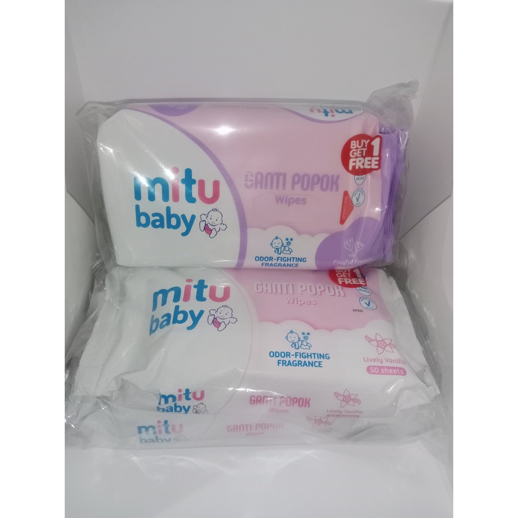 Mitu Baby Wipes Ganti Popok 50's Tissue Basah (Buy 1 get 1)