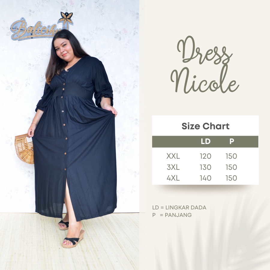 Balicihui Long Dress Nicole Long Dress Big Size Plus Size Jumbo Busui Friendly