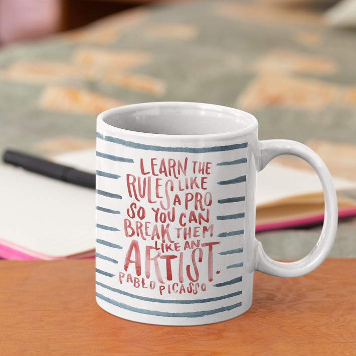 Mug Motivasi Pablo Picasso Learn The Rules