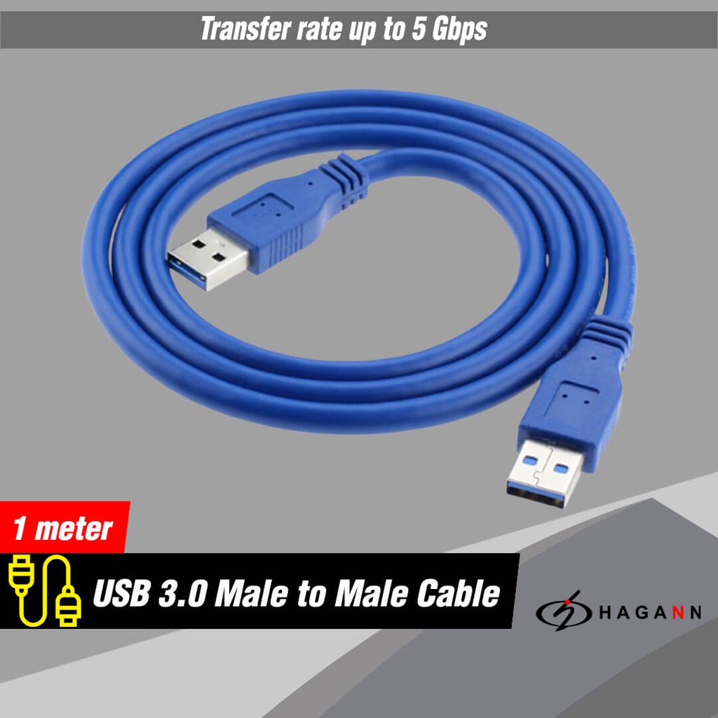 Kabel USB 3.0 Male to Male Extension Sambungan Perpanjangan 1M Cable 1 Meter Extention