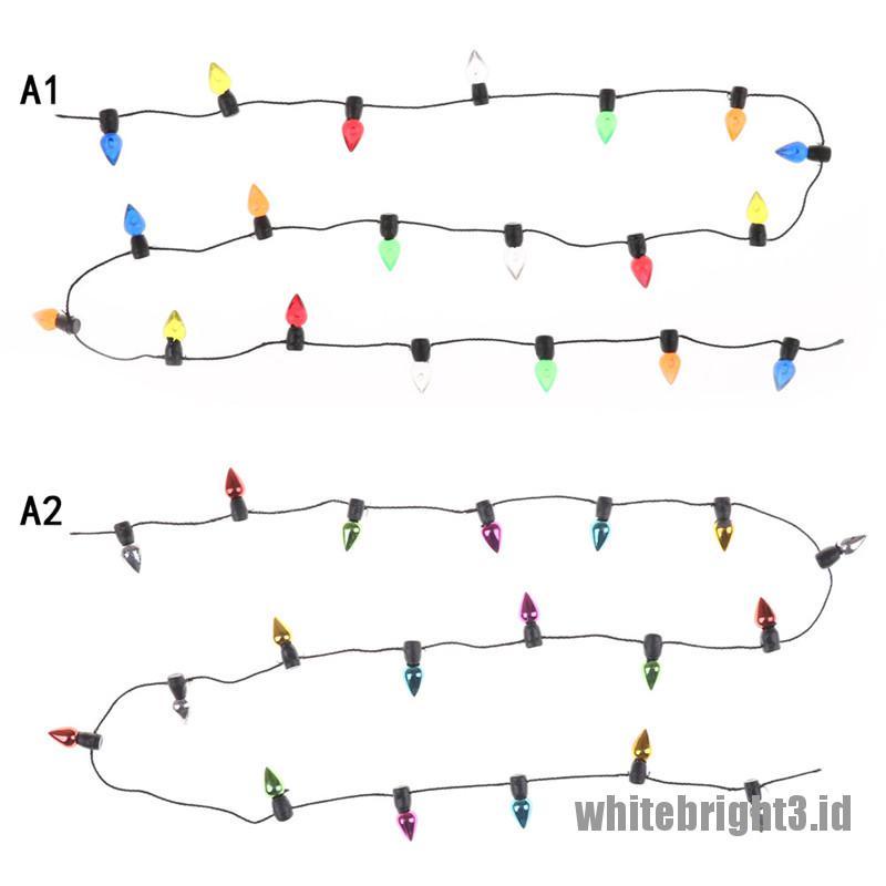 {white3} 0.5m 1/12 Dollhouse Miniature A String of multi-coloured plastic Christmas lights