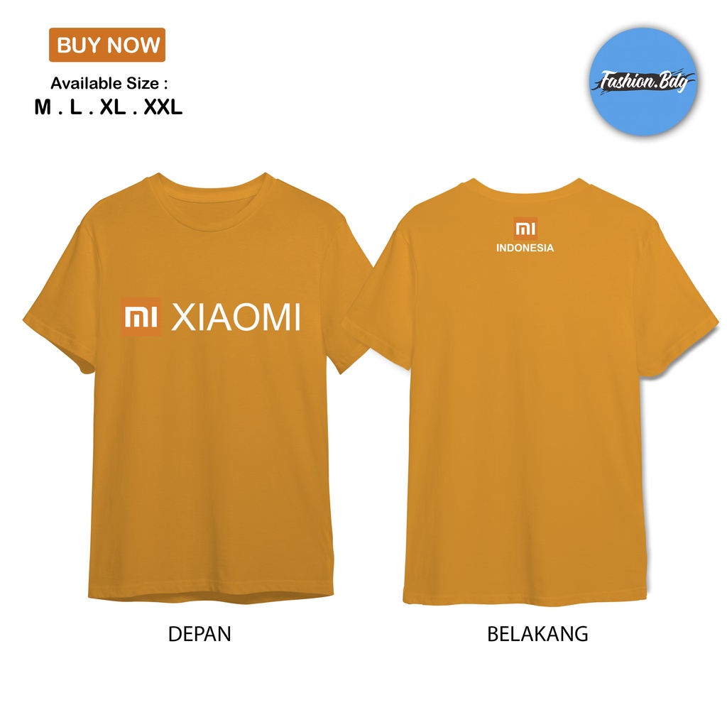 BAJU KAOS PRIA XIAOMI LOGO GADGET HANDPHONE TERLARIS KATUN COMBED 30S