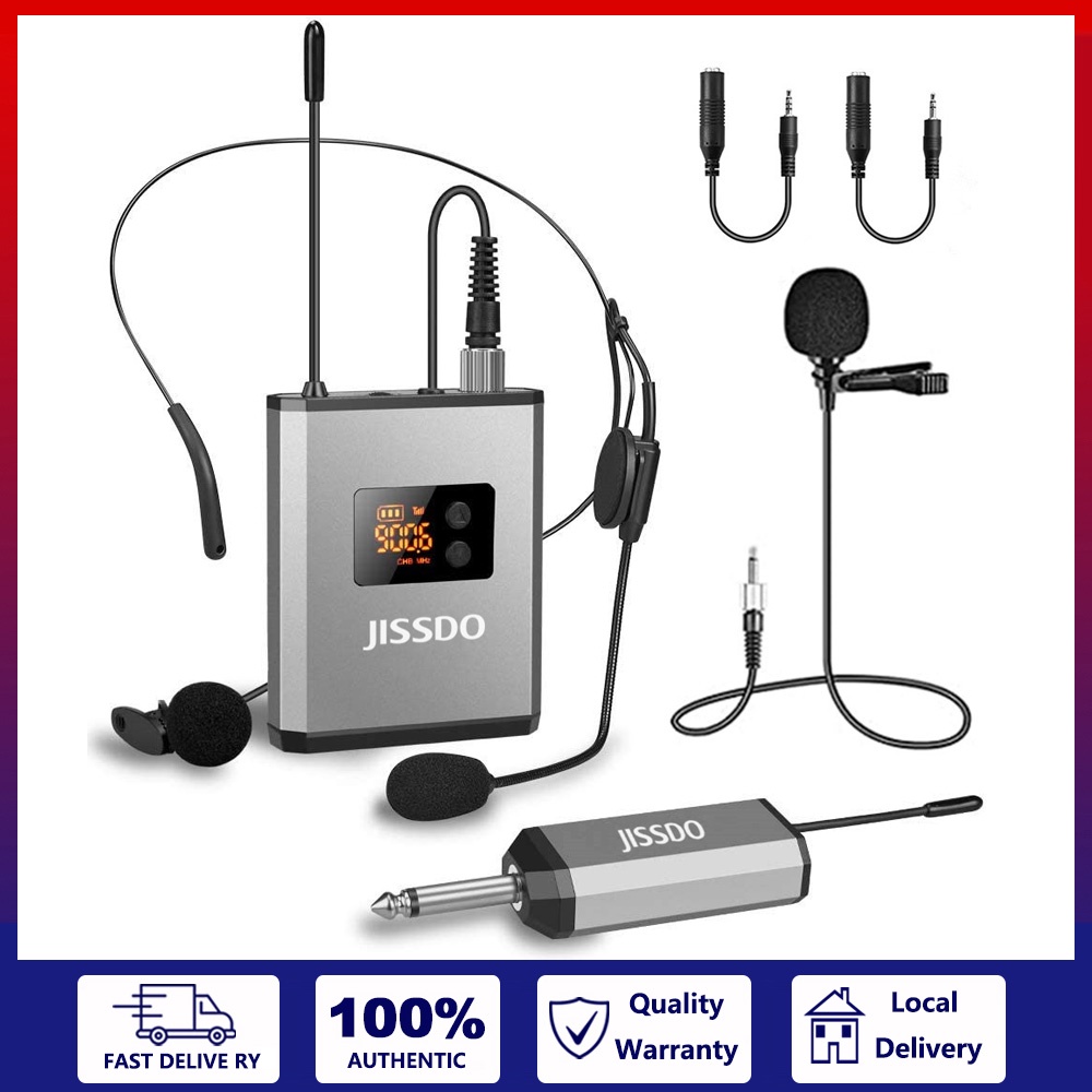 Jual Lavalier Lapel Wireless Speaker Headset Microphone Clip On