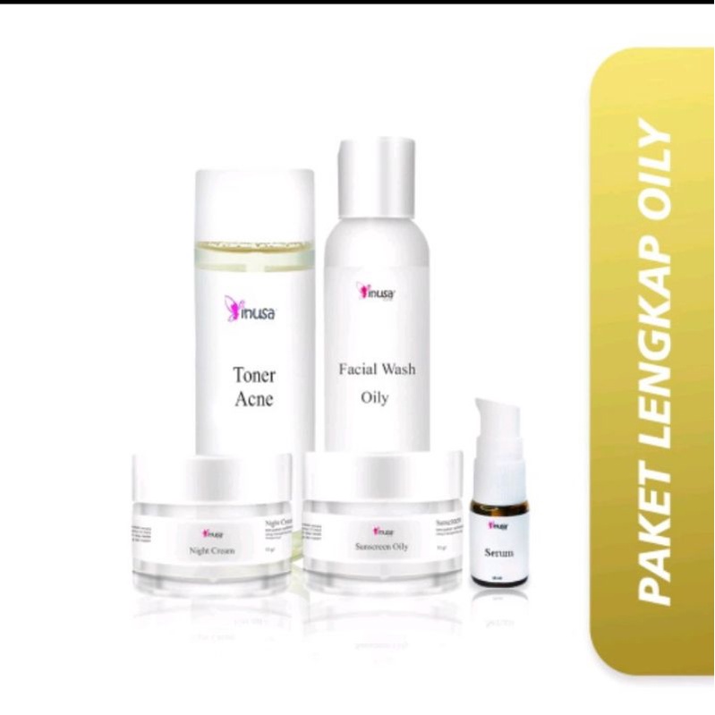 Paket Oily Premium lengkap Inusa skincare