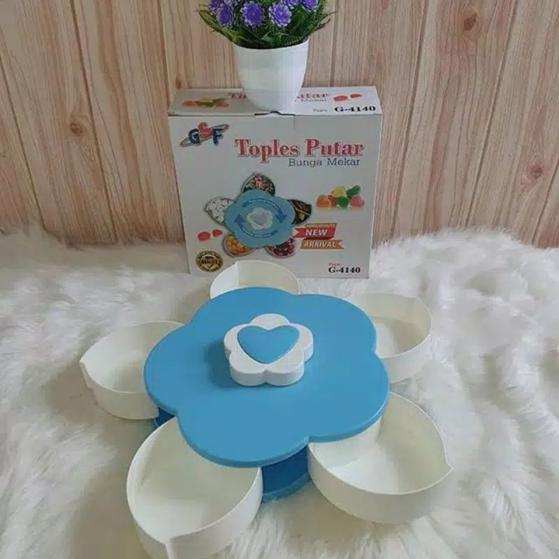Toples Bunga Putar 1 susun / toples lebaran / toples bunga / farashop
