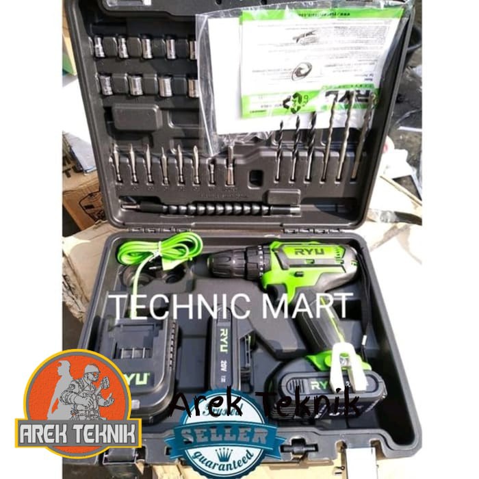 MESIN BOR CORDLESS MBT231 IMPACT DRILL RYU RCI20V BATERAI RYU
