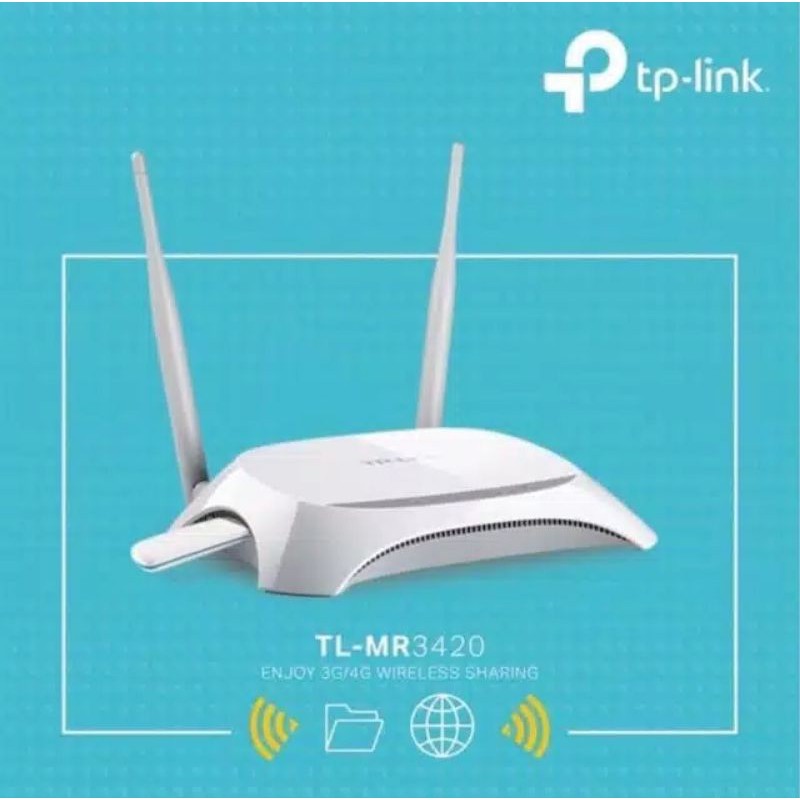 TP-LINK TL-MR 3420 WIFI Router 4G/3G  DUA ANTENA GARANSI 1 TAHUN