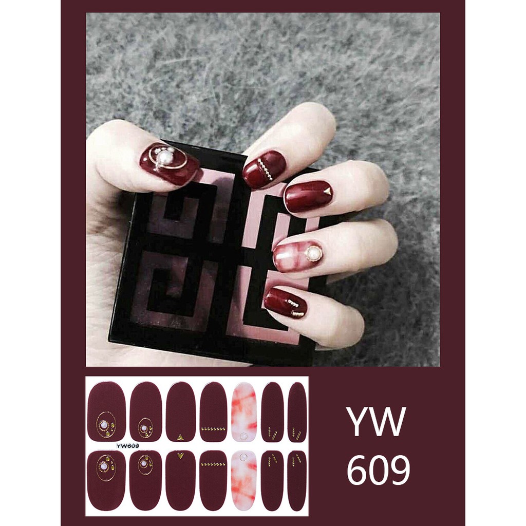 Stiker kuku Nail art Waterproof sticker Part 8 stiker (14 pcs) sticker Kuku nail art