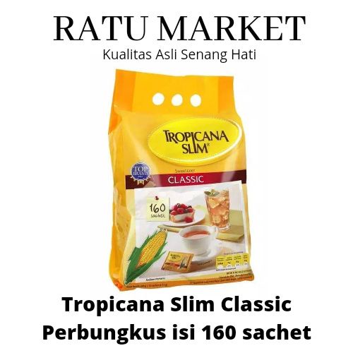 Pelangsing-Obat- Tropicana Slim Classic Isi 160 Sachet Gula -Obat-Pelangsing 750 Suplemen-Diet-