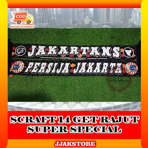 SYAL JAKMANIA SYAL JAKARTANS SYAL JAKARTA SYAL PERSIJA JAKARTA ORIGINAL SYAL TEBAL RAJUT SCRAFT PERS