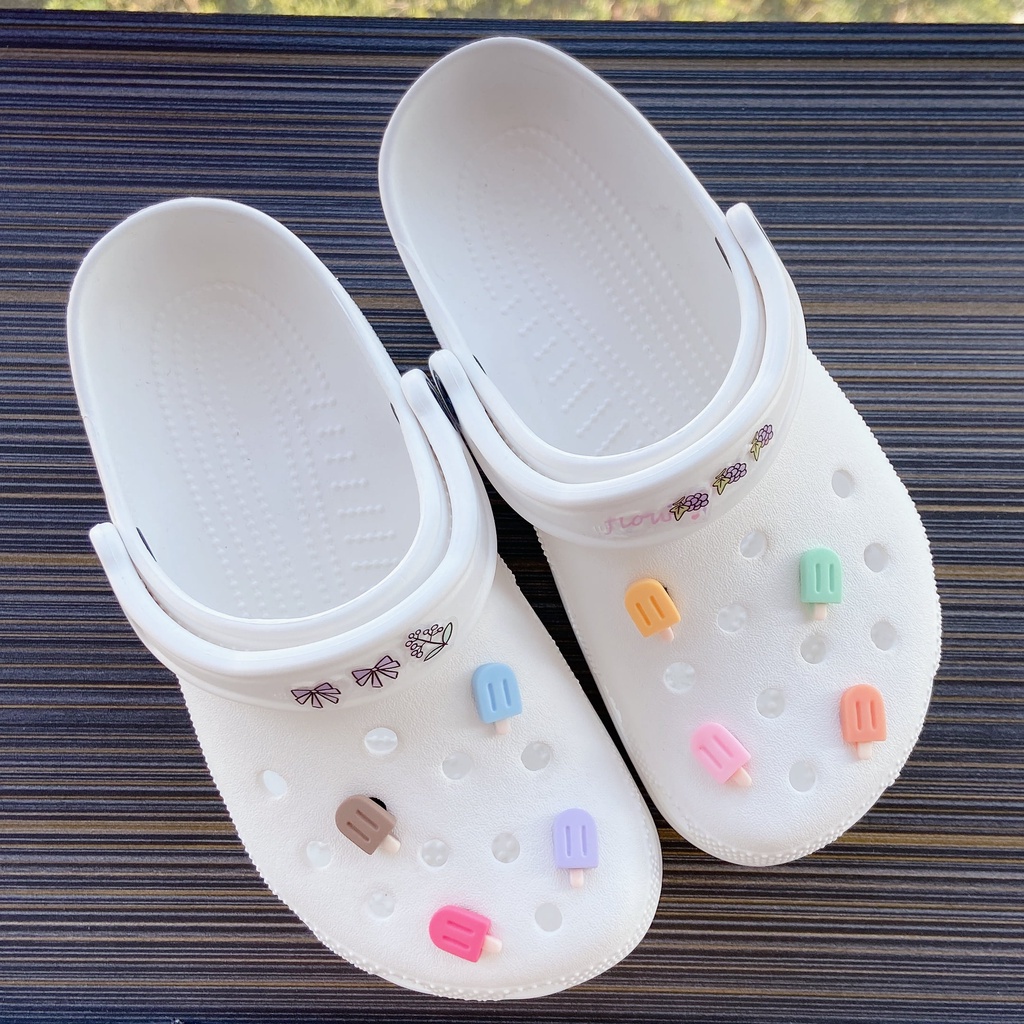 Aksesoris Sepatu Desain Kartun Es Krim Bintang Bunga Untuk Dekorasi Kartu
