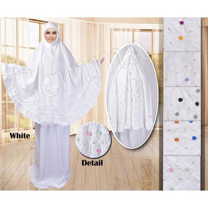 Mukena Dewasa Polos Mewah Jumbo Santriwati Mokena FK727 Mukena Dewasa Putih Punggung Terbaru