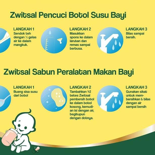 FT-753>> Zwitsal Sabun Cuci Botol Bayi 750ml free Sikat Botol