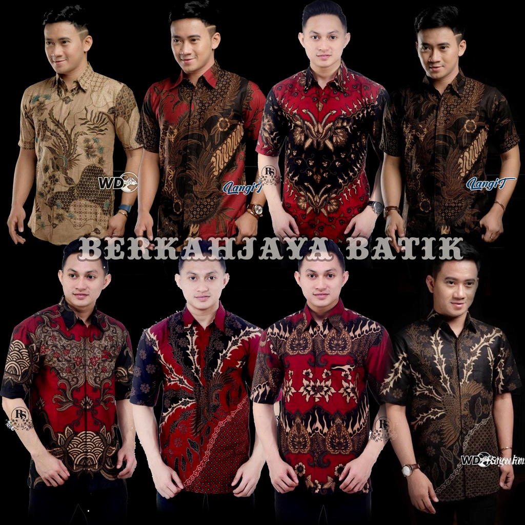 MURAH BATIK KEMEJA HEM PRIA MOTIF KEMBANG GEDE HITAM KEMEJA SERAGAM PEKALONGAN ALKHALIS