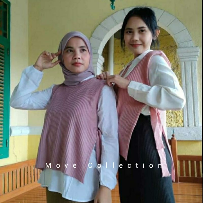 Rompi Rajut Tali Vest Outer Rajut