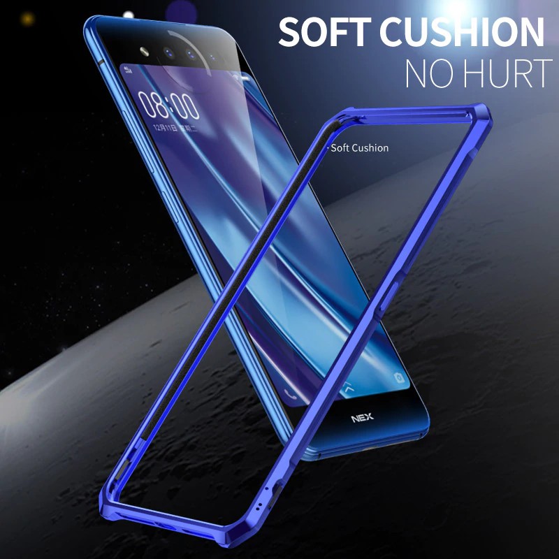 Vivo NEX2 Dual Display Bumper Glitter Aluminum Alloy Metal Bumper Case Cover for Vivo Nex 2 Nex2