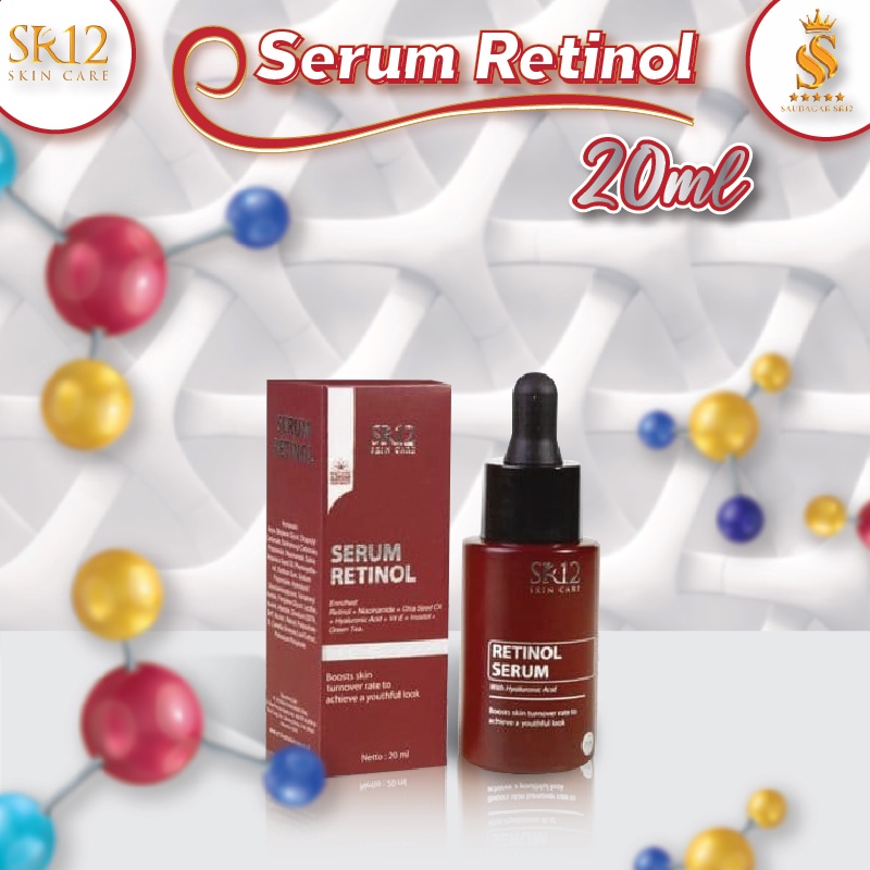 RETINOL SERUM SR12 BPOM / SERUM PENCEGAH PENUAAN DINI / ANTI AGING SERUM / SERUM GLOWING / SERUM PENCERAH WAJAH / MENCEGAH PENUAAN DINI