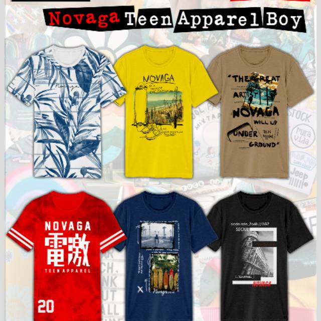 Novaga teen apparel boy/ kaos ABG/ kaos remaja