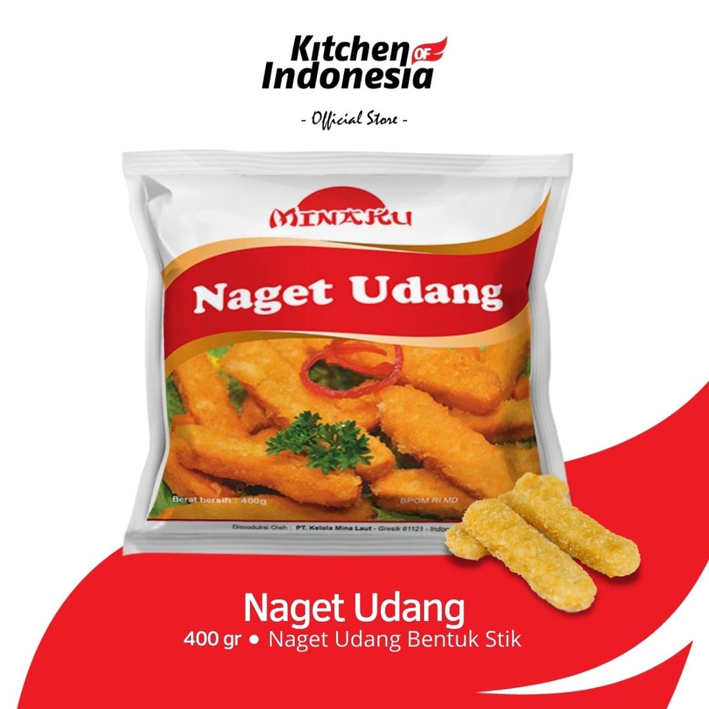 MINAKU Naget Udang 400 gr - Nugget Ikan Bentuk Stik / Kitchen of Indonesia