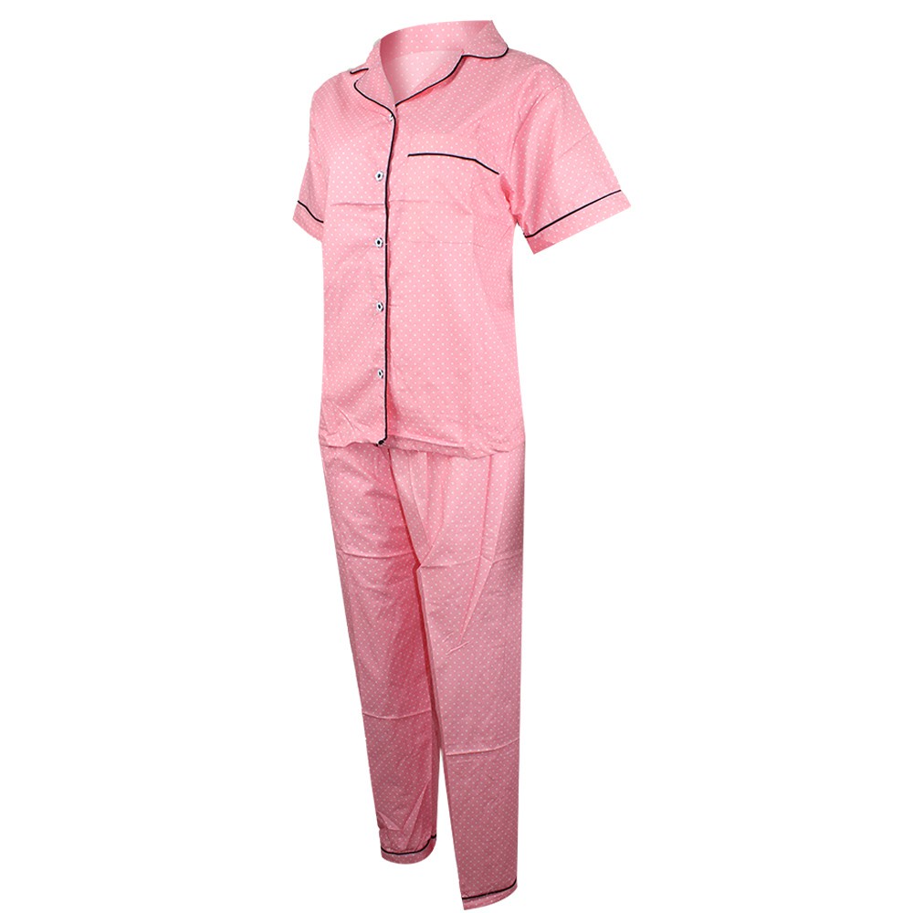CP ONDE PIYAMA CELANA PANJANG POLKADOT MERAH PINK HITAM PAJAMAS BAJU TIDUR WANITA KATUN JEPANG