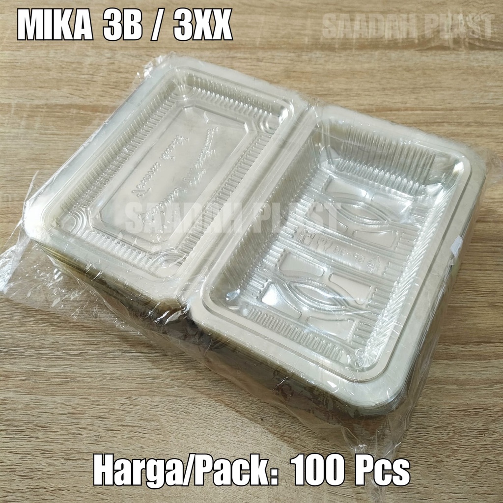 (ISI 100) MIKA 3XX / TRAY PLASTIK KEMASAN KUE MAKANAN UKURAN 3 3A 3XC 3B