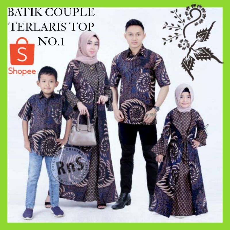 WOU BATIK COUPLE Busui Sibulan Family Model Gamis Adipati Keluarga Anak Cewek dan Cowok - KG053