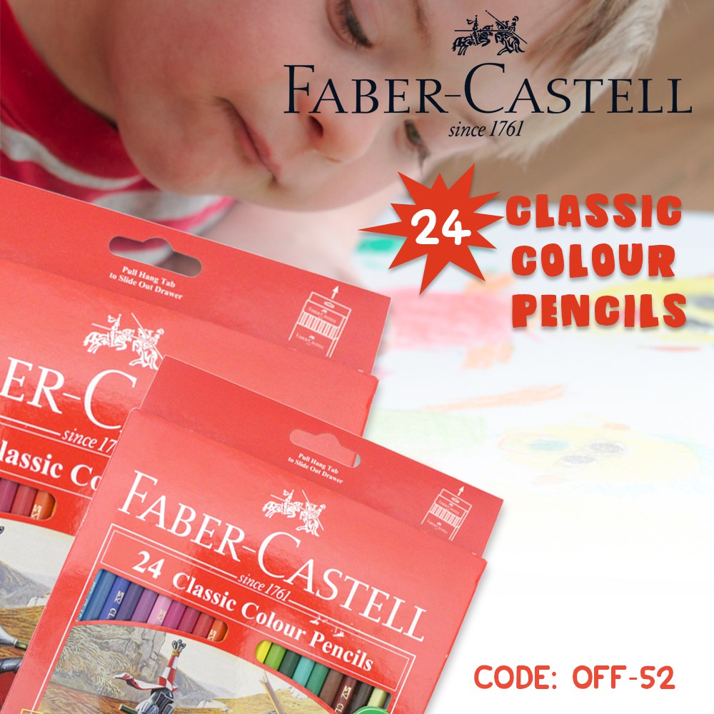 PENSIL WARNA KAYU 24 WARNA FABER CASTELL CLASSIC COLOUR - OFF-52