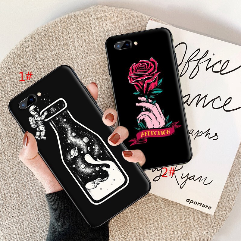 Soft Case Tpu Motif Ilustrasi Aesthetic Warna Hitam Untuk Oppo A3s A37 A57 A5s F1s A83 F5 F7 Shopee Indonesia