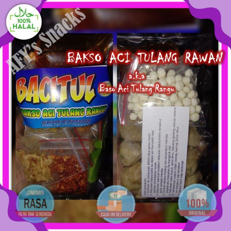 Jual Baso Aci Tulang Rangu Pedas Instan Murah Original Tasikmalaya