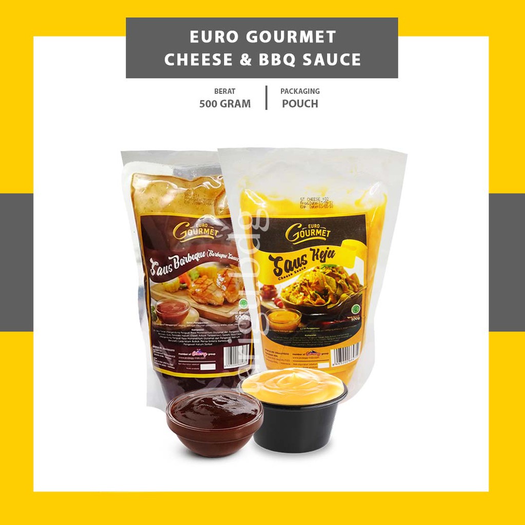 CHEESE SAUCE BBQ EURO GOURMET 500GR - BUMBU SAUS KEJU - SAOS STEAK BARBEQUE  - TOPPING SAUS KENTANG