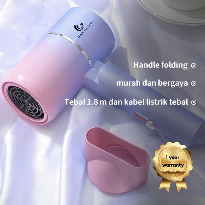 Hairdryer dapat dilipat perawatan rambut  angin kencang daya rendah kecantikan suhu konstan pengering rambut