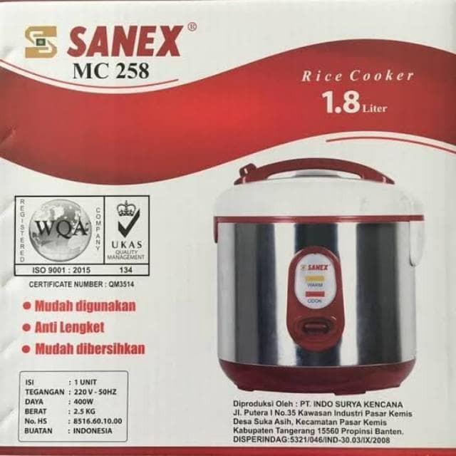 Magic com 3 in 1 Rice Cooker 1.8 Liter Sanex MC-258 / Penanak Nasi MC258