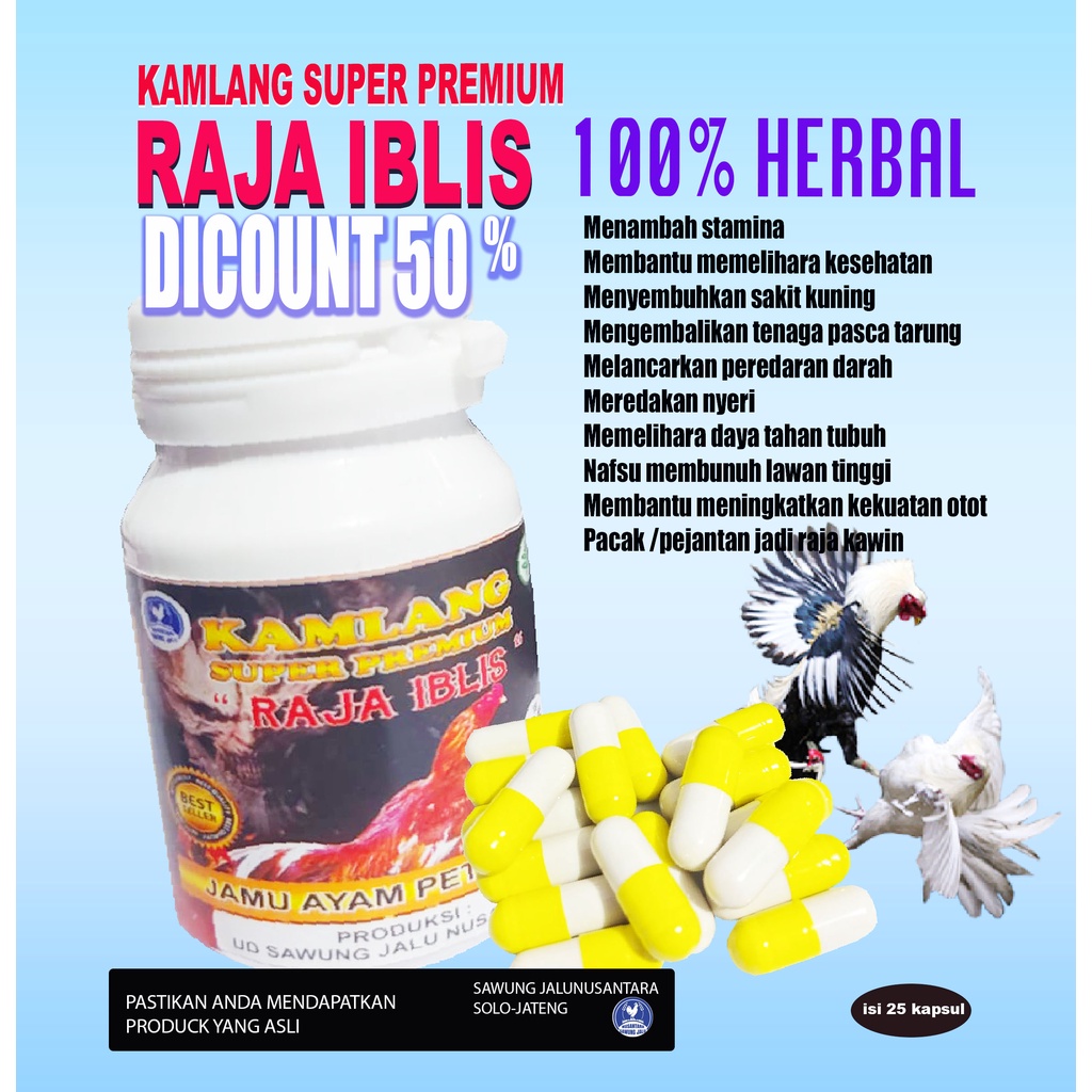 NEW RAJA KAMLANG-KAMLANG SUPER PREMIUM-RAJA IBLIS-DOPING AYAM-JAMU AYAM-VITAMIN AYAM