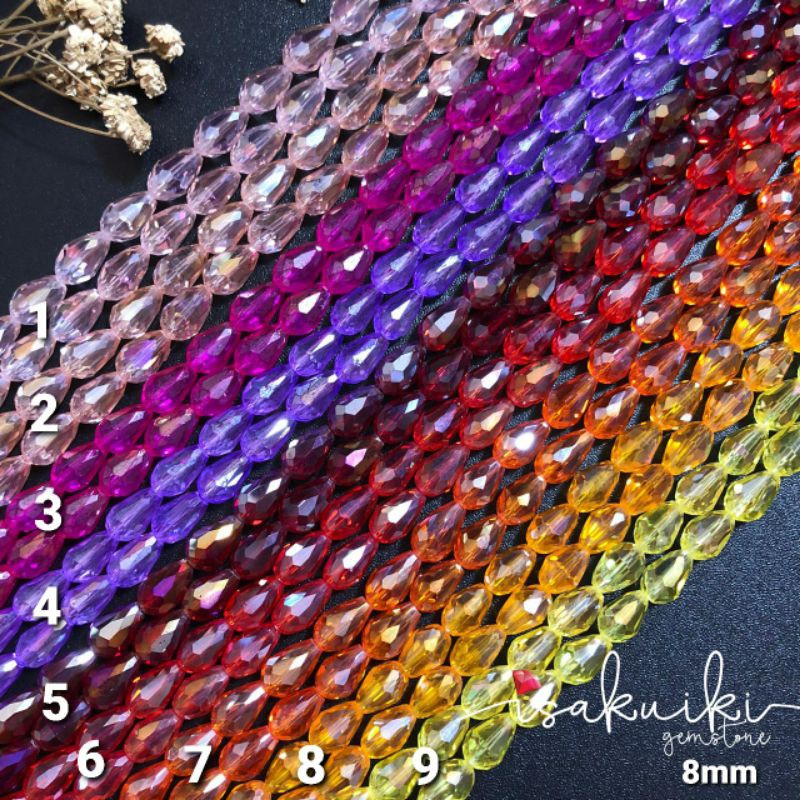Kristal Ceko Tetes 8mm / Crystal Ceko Tetes / Kristal Manik